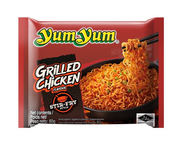 Noodles istantanei gusto pollo grigliato -Yum Yum 3 buste da 60g
